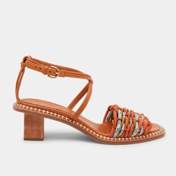 ULLA JOHNSON Ilana Woven Mixed Leather Ankle-Strap Sandals - Picture 1 of 10